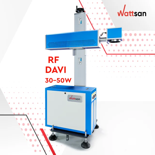 Wattsan RF DAVI Co2 Glass Laser Marking Machine  30W 50W Factory Production Line Laser Date Coding Machine