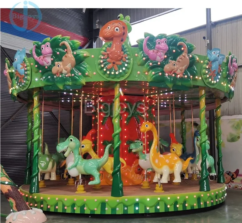 Wow!Outdoor kids dinosaur Merry-Go-Round carousel amusement park equipment kiddie rides for sale
