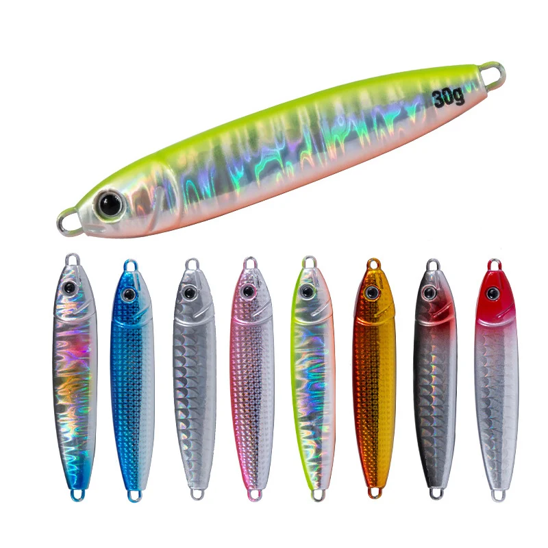 Peche Metal Jig Fishing Lure Isca Artificial Trout Bait 10g 15g 20g 30g Flat Casting Lure Saltwater Vertical Jigging Lure