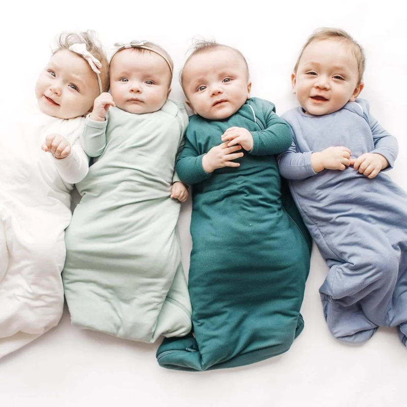 Customize Wholesale Organic Bamboo Organic 0 to 36 Month Newborn Sleep Bag 0.5 1.0 Tog Baby Sleeping Bags for Baby Zipper