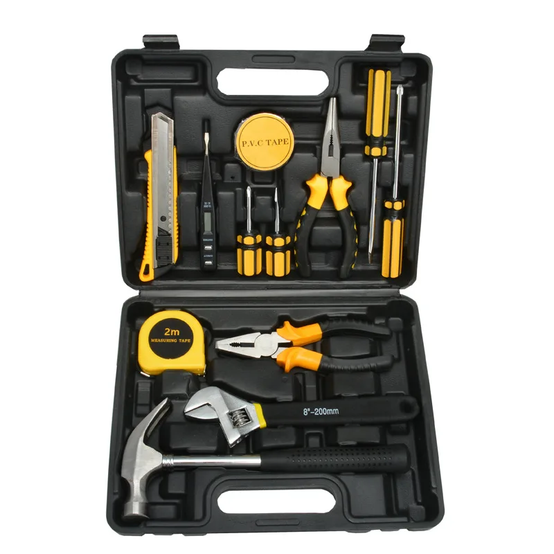7PCS Tool Set General Household Toolkit with Toolbox Storage Case, Basic House DIY Tool Kit Set for Home Garage Office Use