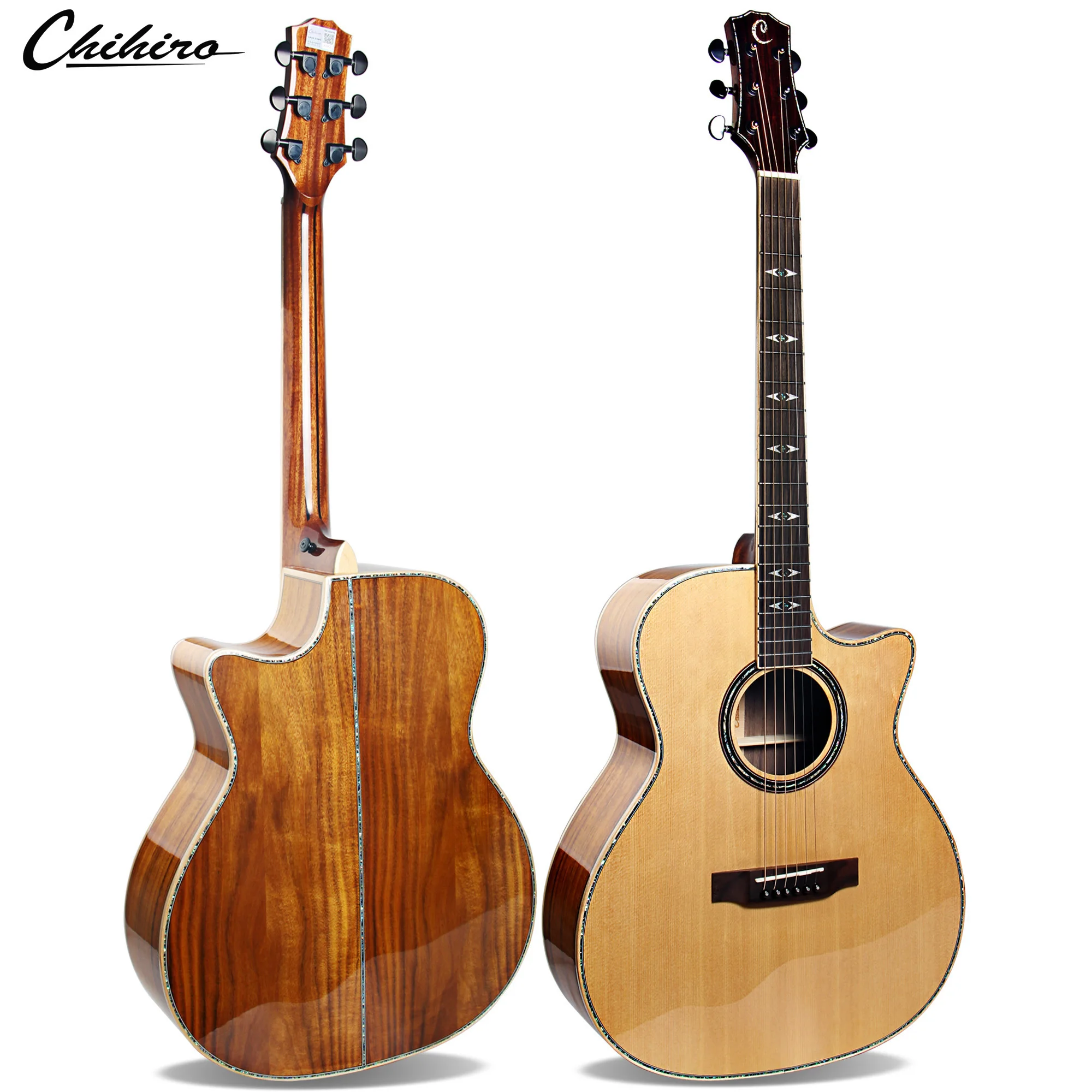 Professional Stringed Instruments 41Inch Acoustic Electric Guitar A Grade Sitka Solid Wood Guitarra With Spruce Top And KOA Back