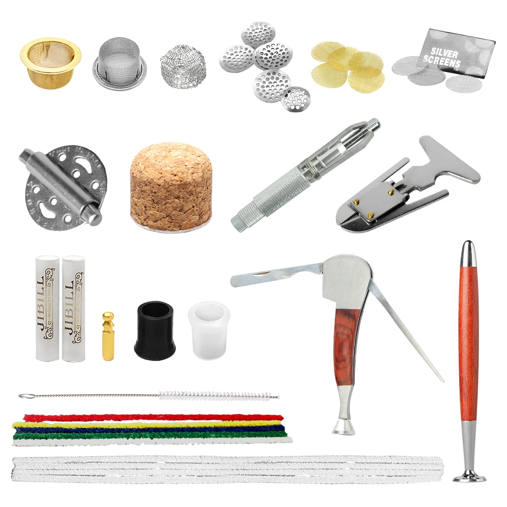 Useful fast shipping good service smoking pipe set temper cork tenon cotton cleaning rod