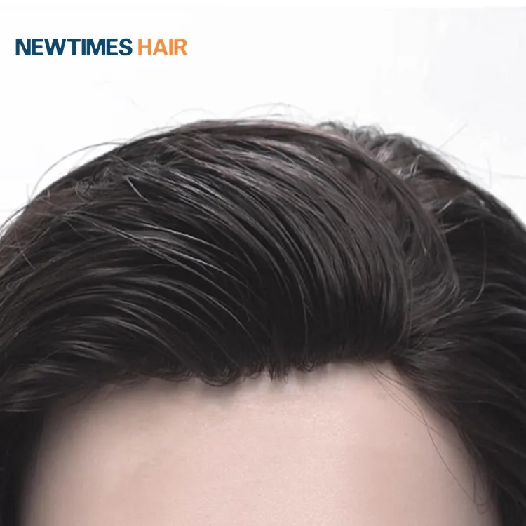 120% средней плотности 0 08 мм накладки из искусственных волос мужская Тонкая кожа соткать человеческих для мужчин