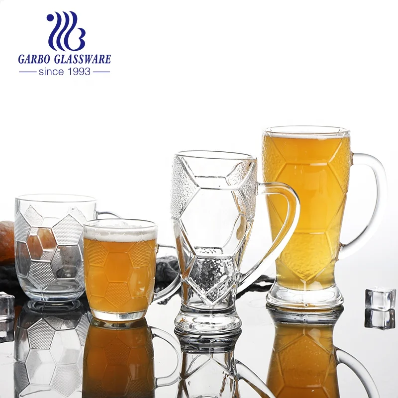 Cheap Promotion Price Class designs different Shape 22-Ounce Football Tumbler  Cup Beer Glass Set, 4-Piece OF Beer Mugs