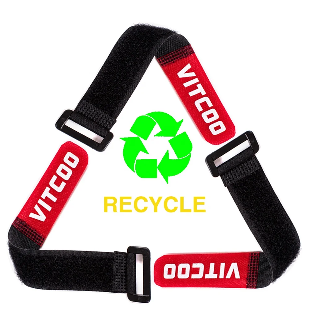 Reusable Strength Luggage Skid Resistance Cinch Colorful Adjustable Cable Wrap Hook And Loop Fastener Strap With Plastic Buckle