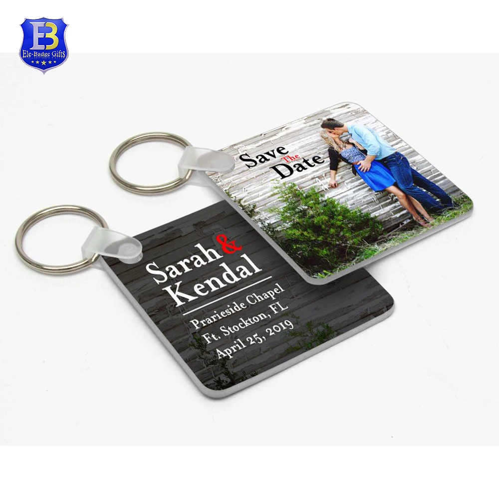 Personalized key chain Square (Double Sided) by Full Color Photo Lab  sublimation keychain