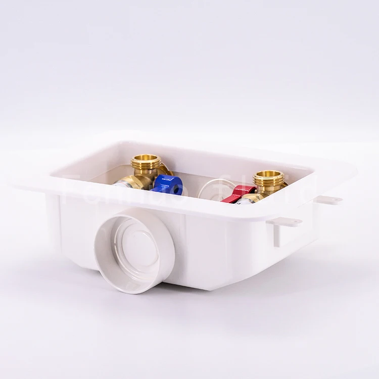 China Manufacturer Low Lead Alloy Washing Machine Outlet Box with PEX 1807 Inlet Connection  copper water hammer arrestor
