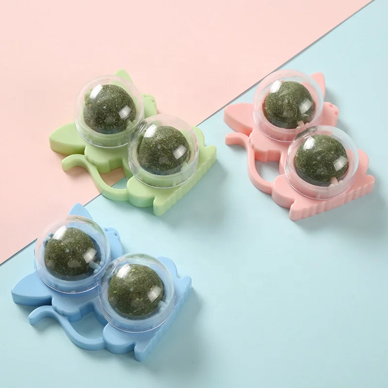 New Arrival Manufacturer Edible Double Ball Indoor Catnip Roller Cat Nip Toy
