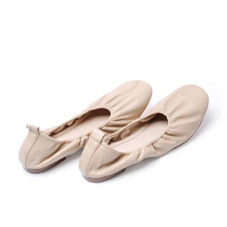
Fashion Casual Shoes Rubber Sole Egg Roll Women Flat Ladies Roll Up Shoes 