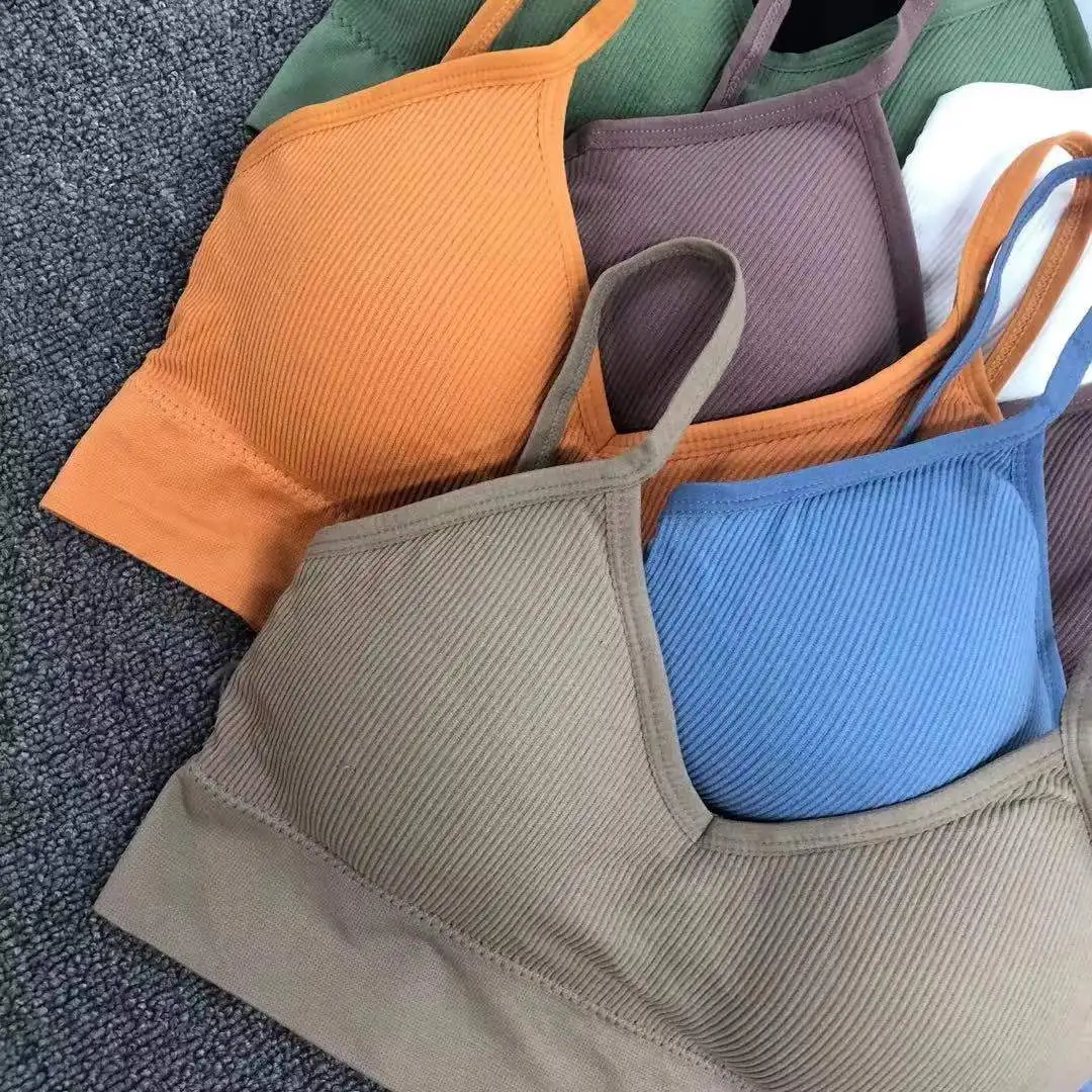 low price  bra Front Closure Women Sexy Seamless 32 Size Small A B Cup Wire Free Push Up Girls Orange Front Open Bra And Panties