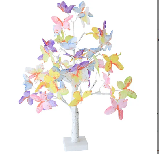 Newish Table Desk Decor For Bedroom Indoor tree Light butterfly Blossom Night Light 60cm battery box