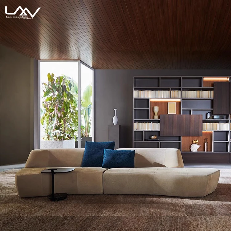 New Design Modern Style Wooden Frame Fabric Couch Set Furniture Salon Apartment Villa Hotel Living Room Hall Cornter Sofa