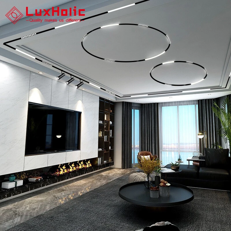 Luxholic круглый 3 Вт 9 42 24 В Магнитный светодиодный Трековый светильник 20 мм круговой магнитный рельсовый фонарь система для отеля