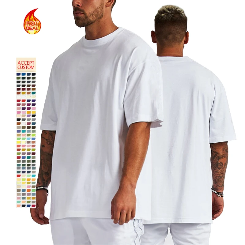 quality blank 100% cotton tshirt wholesale custom brand logo embroidery graphic print oversized men t shirt