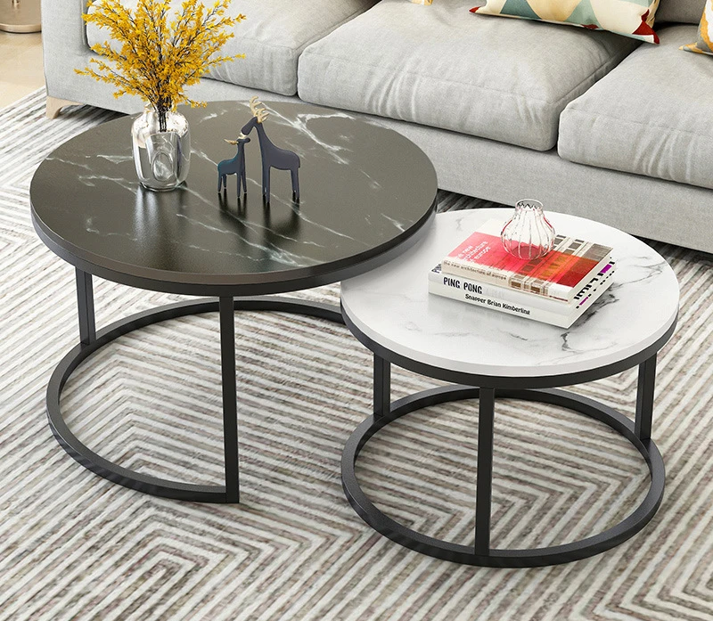Home Furniture Circle Coffee Table Round Marble Top Modern Granite Top Rock Plate Garden Furniture Outdoor Coffee Tea Table