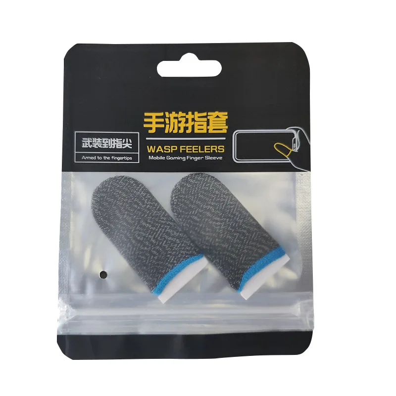 Mobile Full Touch Screen Sensitive Fingertip Gloves Shoot Aim Joysticks Finger Tips Playing Games Silver Fiber Finger Sleeves