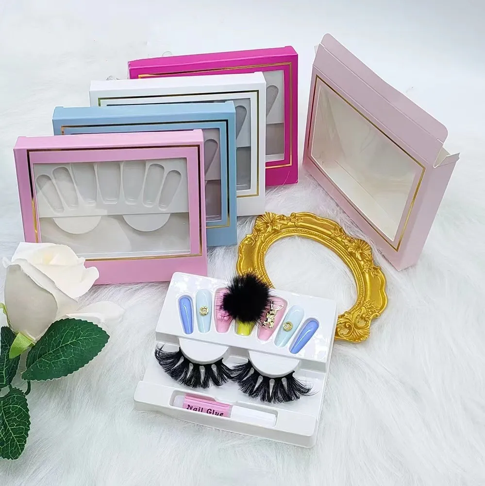 Custom Logo Size Color Press On Nail Eyelash Packages Packaging Gift Paper Box