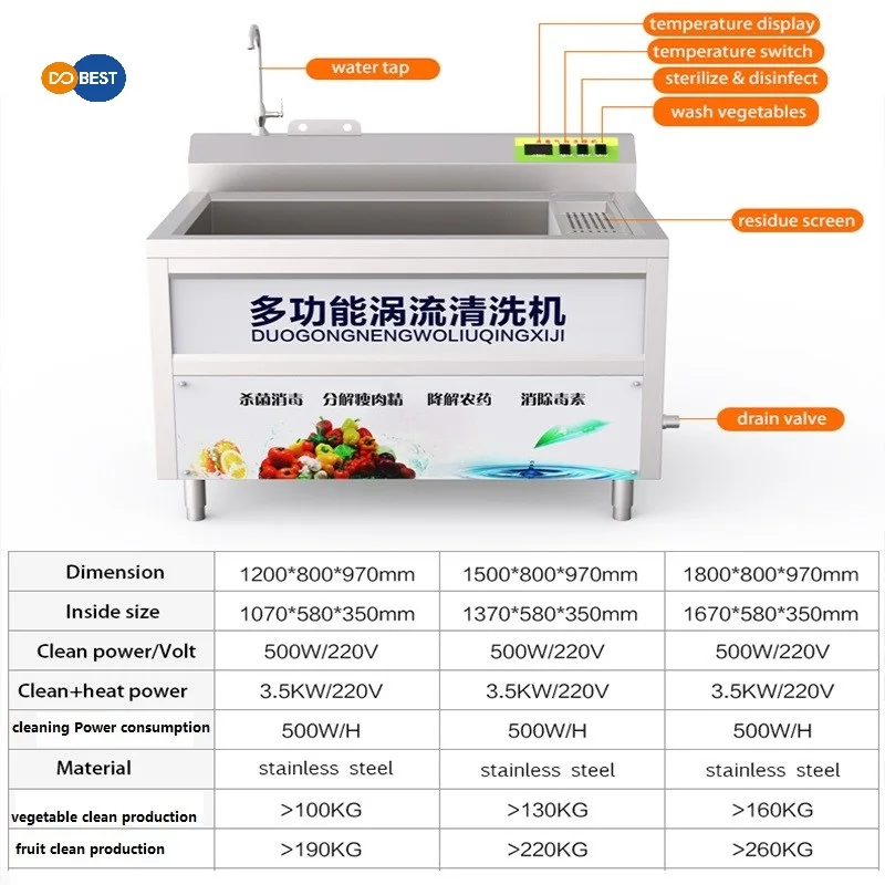 Vegetable fruit washing machine commercial leafy vegetable wash machine food processing vegetable wash machine