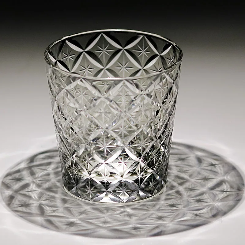 Светло-серая цветная хрустальная стеклянная чашка в японском стиле Эдо Кирико звезды для виски кружка сетка стакан с подарочной коробкой