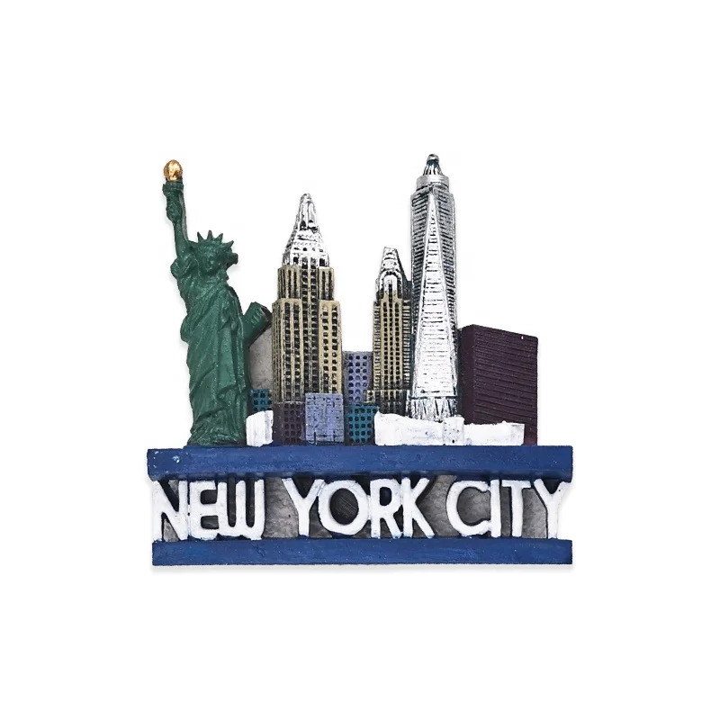 Custom New York Magnetic Refrigerator Decoration 3D Resin Fridge Magnet