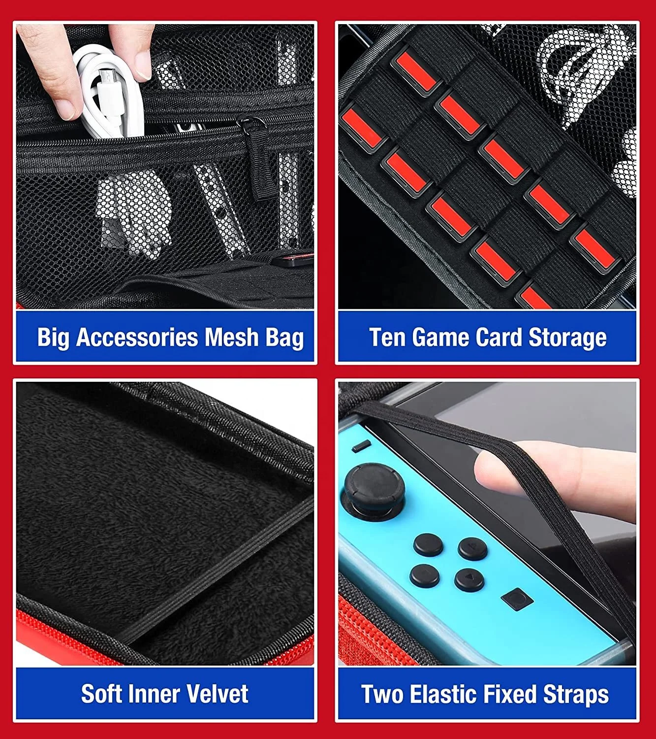 Hot selling Portable Travel Carry Case for Nintendo Switch/Switch OLED, Protective Hard Shell Switch Carry Case for Girls & Boys
