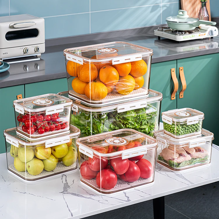 Food storage bins fridge basket storage box kitchen organizer container vegetable fridge storage container