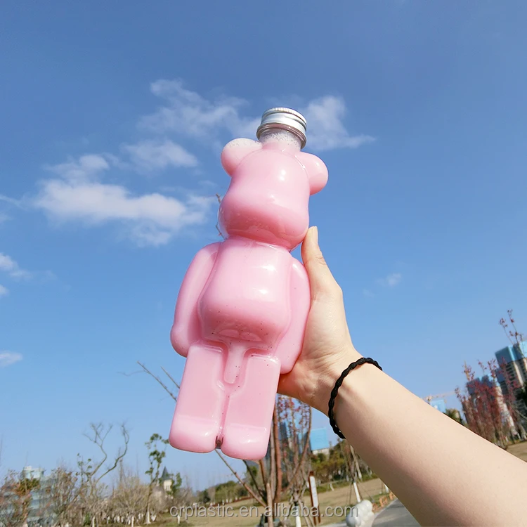 Plastic honey bear bottles,16oz bear brick shape juice bottle, food grade milk tea bottles