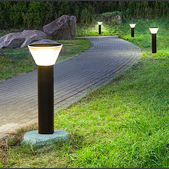 Solar bollard light garden villa lawn outdoor waterproof led