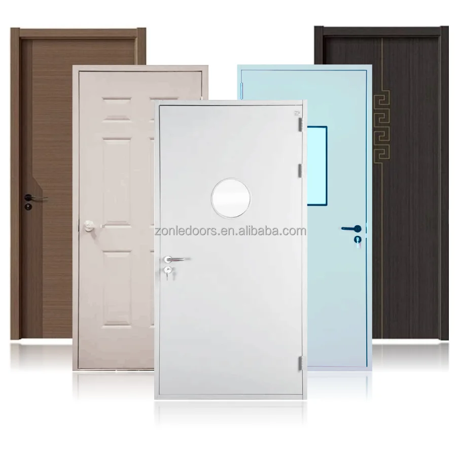 High Quality Security Pivot Doors Fire And Bullet Factory Price Fireproof Wood Fire Rated Steel Doors With Smart Lock