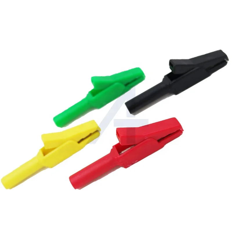 JIALUN Insulated Safety Battery Clamp Electrical 5mm Opening Brass Dolphin Alligator Clip