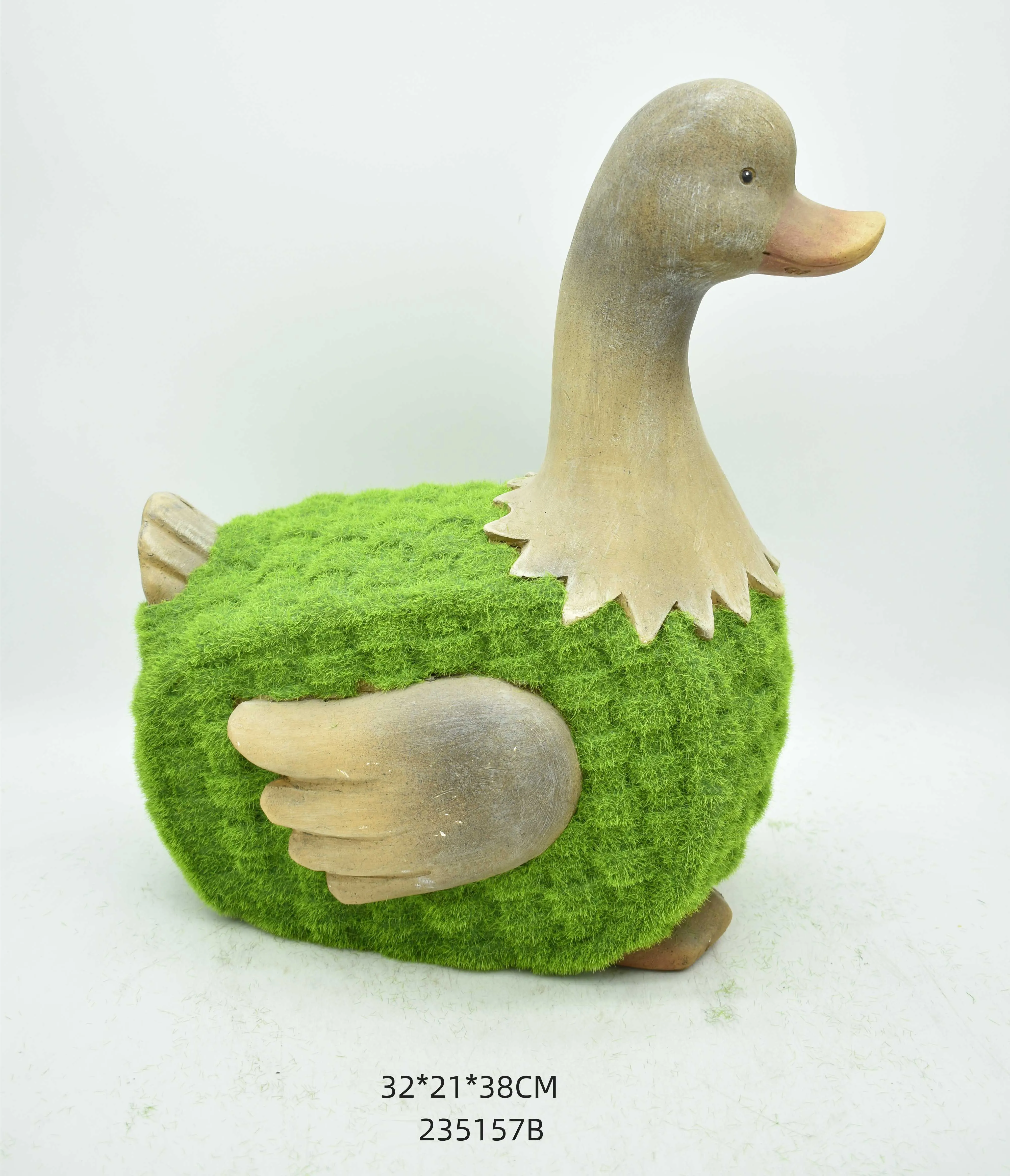 Artificial Grass Animal Statue Manufacturers Duck Garden Decor Goose Flocked Ornament