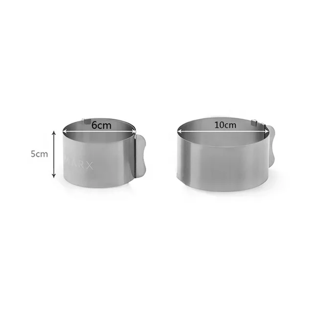 Professional 4IN Stainless Steel Mousse Mould Food Tower Presentation Cooking Rings with Food Press Round Form