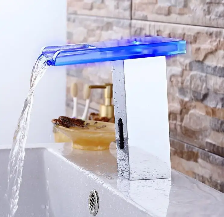 Bathroom LED automatic basin faucet Infrared touchless water sensor basin sink tap