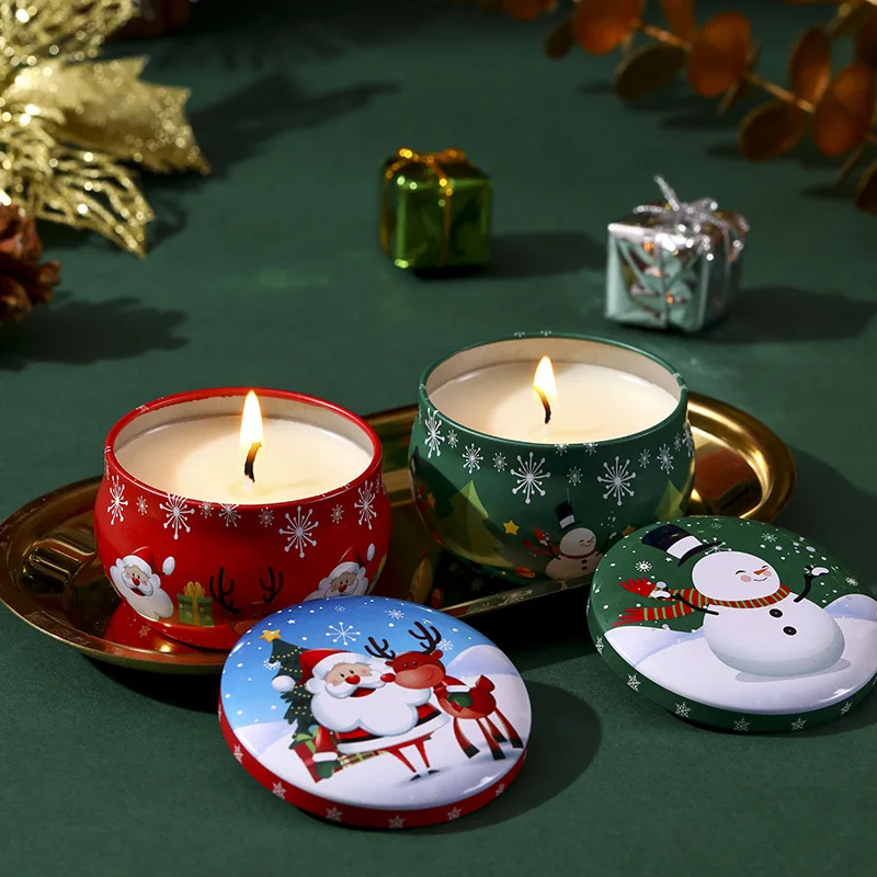 China Suppliers Bulk Order Wholesale Gift Set Home Decor Christmas Tin Scented Candle Luxury Soy Wax Candles Gift Set