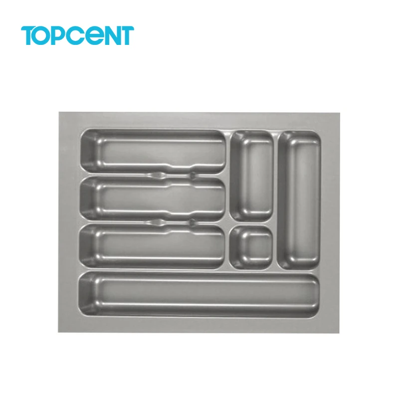 Topcent Food Grade PVC Plastic ABS rectangular Cutlery Tray Pull-out Storage Drawer Kitchen Cutlery Utensils Adjustable Drawer