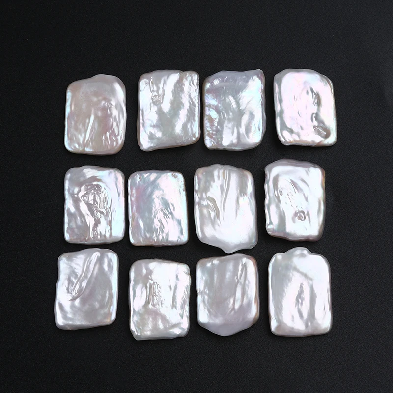 12-19mm three size AAA good quality natural white loose real freshwater square pearl beads