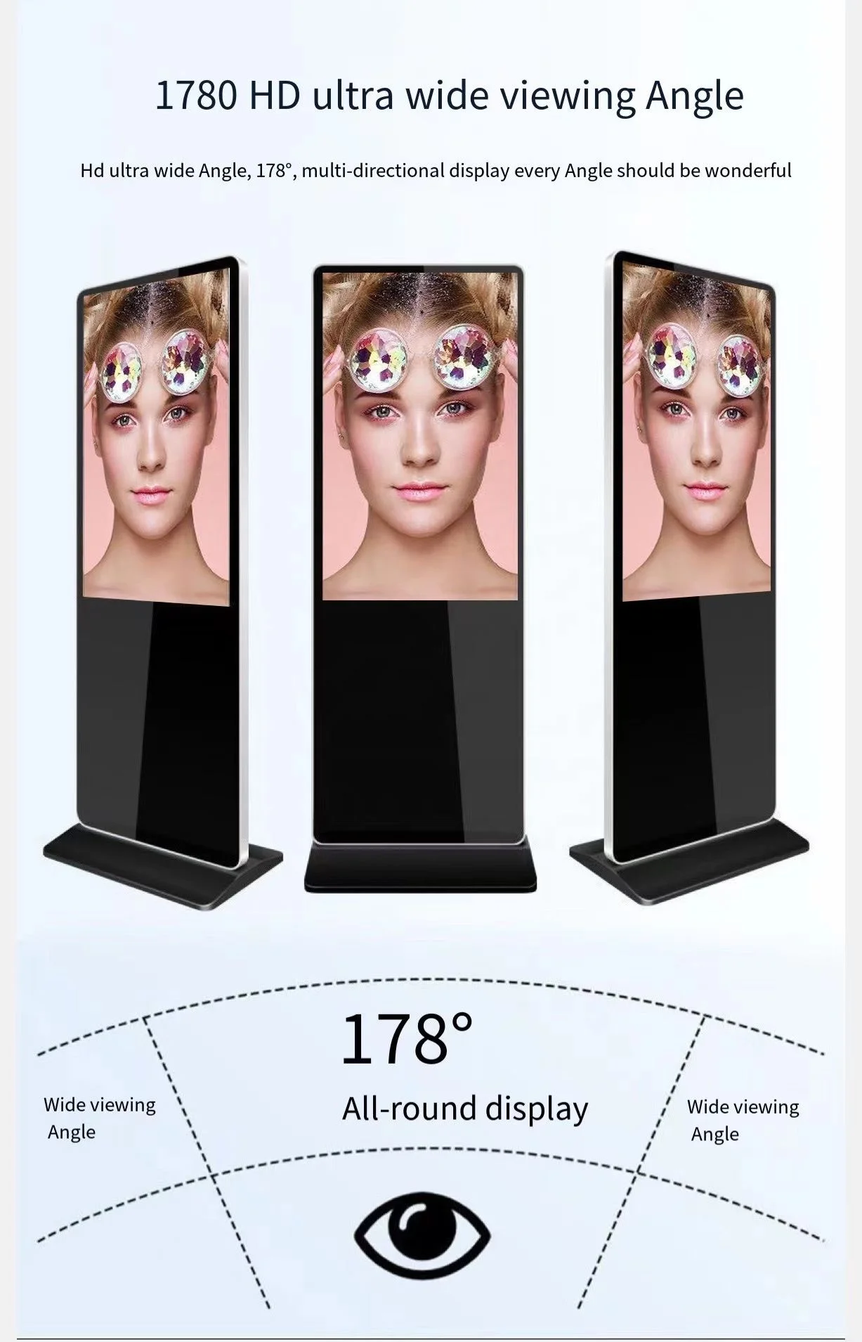Professional Customized indoor shop window display Full HD commercial Digital Signage Floor standing advertising video player