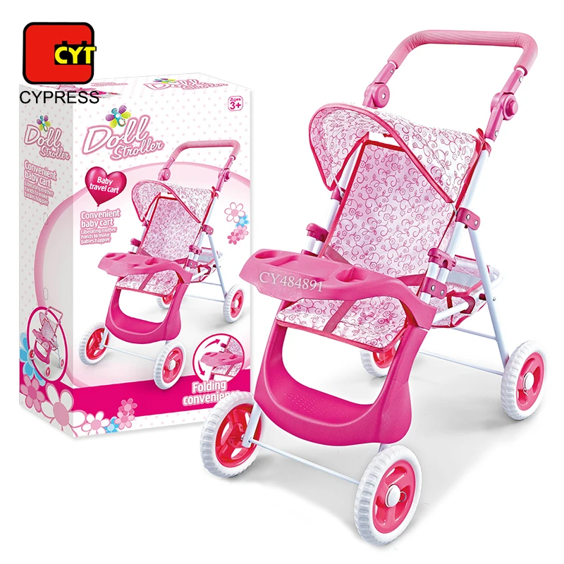 Factory Direct Sales Metal Baby Doll Stroller With Dining Table Doll Accessories Toys For Girls