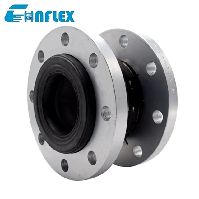 Customizable metal flange vulcanized rubber expansion joint flex connectors