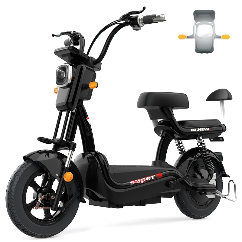 
Two seat brushless carbon steel long-lasting battery life electric bicycle 