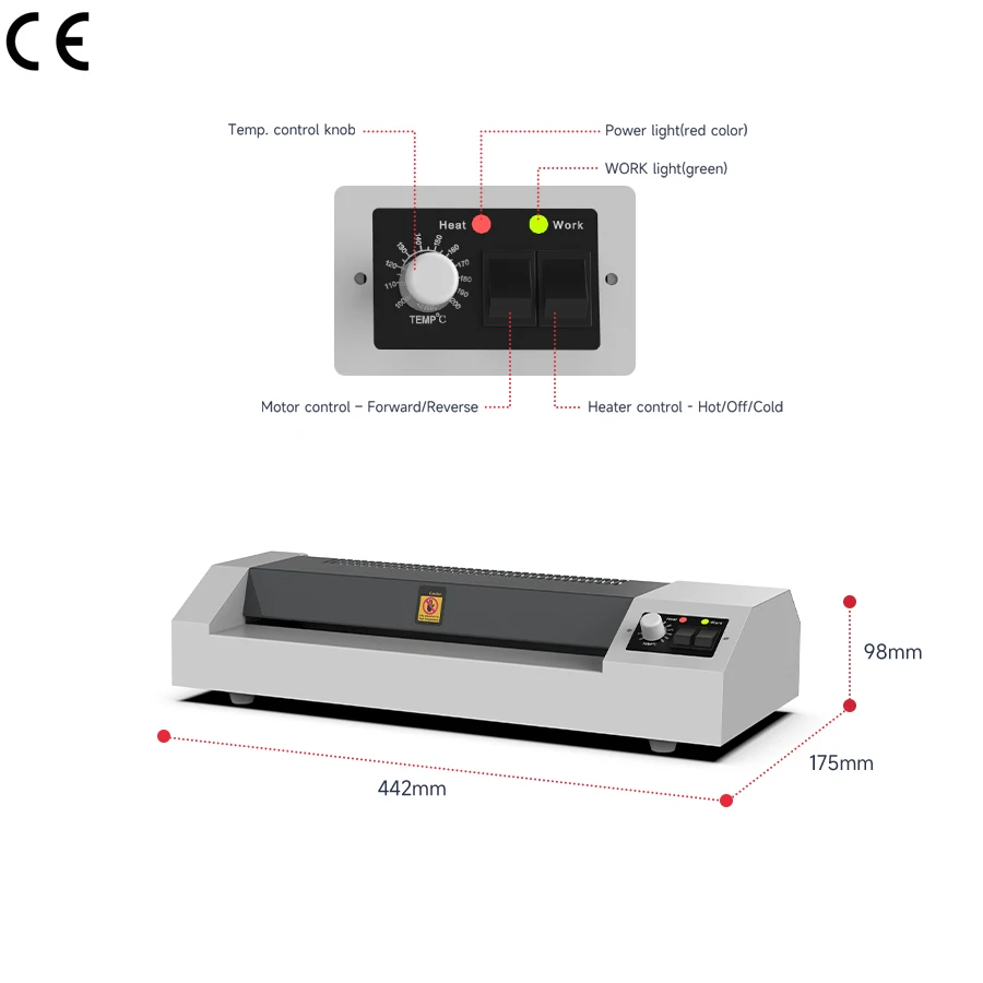 Office Hot and Cold Laminator Machine for A3 Document Photo Roll Laminator A3 Laminating Machine