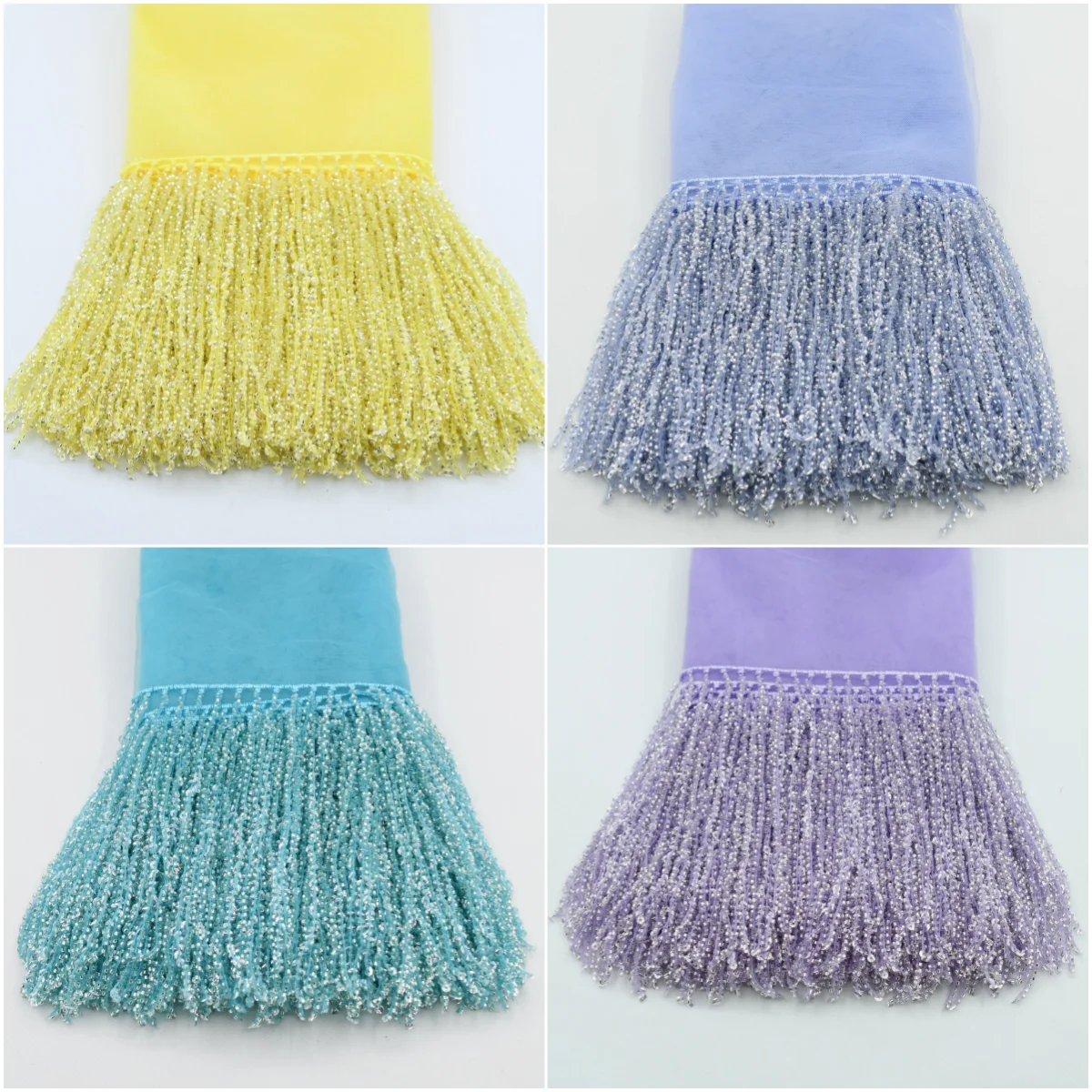 New handmade crystal rhinestone lace beaded fringe trimming tassel fringe handmade material tassel lace