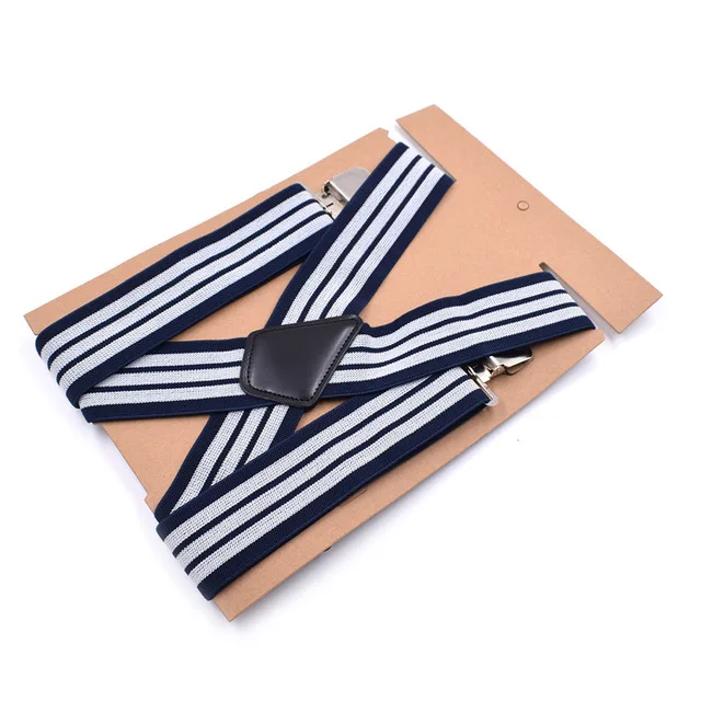 Plus size Suspenders For Heavy duty Men Pants With 4 Strong Clips 5cmWide Elastic Adjustable Braces With X-Back Trousers Strap