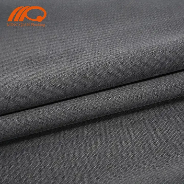 Multi colors high quality soft flock velvet fabric with knitting fabric base for jewelry box gift box & drawstring pouch