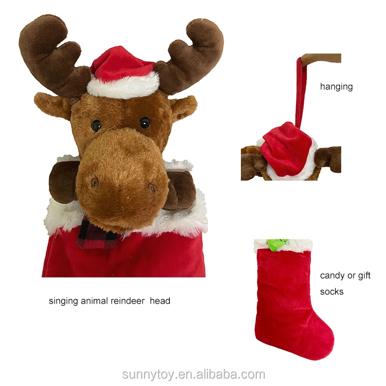 Singing Christmas reindeer walking plush toys