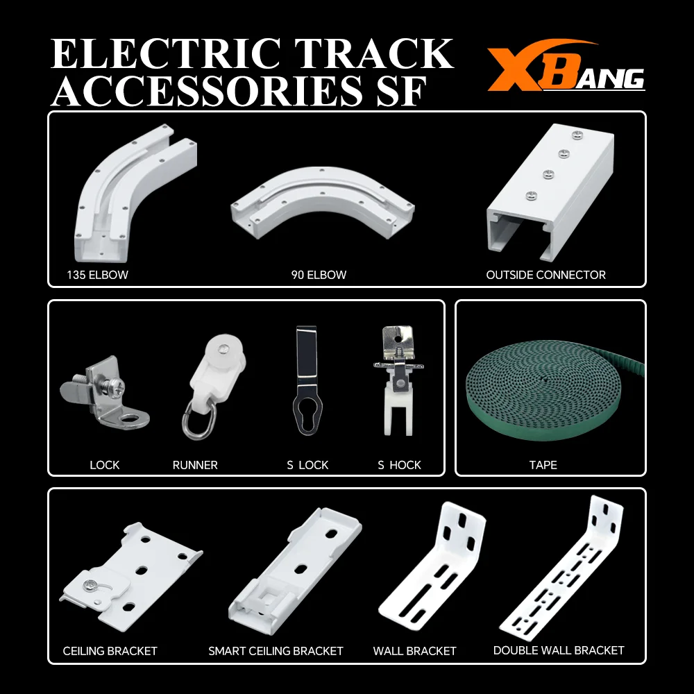 High Quality S Wave Fold Electric Curtain Track Rail Curtain Motor Accessory Stainless Steel End Hook With Double Ring