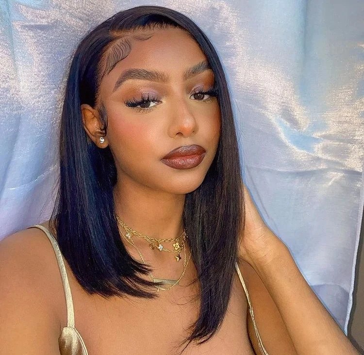 SHY Short Brazilian Hair Lace Front Wigs 150%Density Human Hair Bob Wigs For Black Women With Baby Hair Natural Hairline