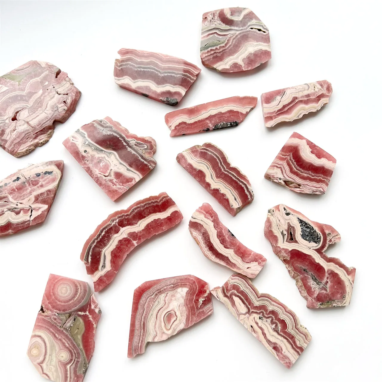 Wholesale Natural Quartz Crystal Slab Healing Stone Crystal Craft Carving Gemstone Rhodocrosite Slice