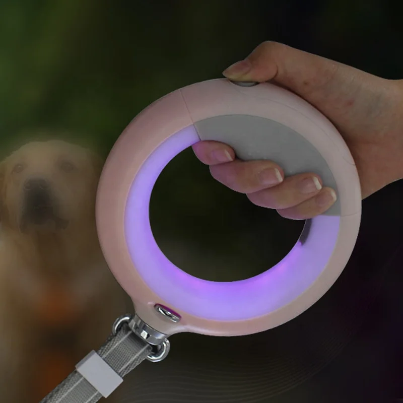 Designer New Style Pet Accessories Leash Products Retractable Dog Leash With Led Light